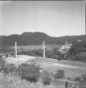 Bridge piers across Caney-Fork River near Sparta for Center-Hill Dam