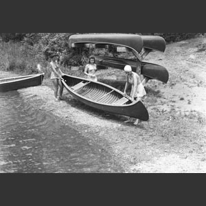 Girls camp canoe
