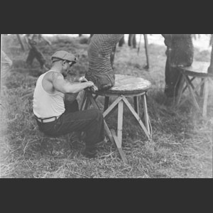 Filing elephants toe-nails Robbin Bros Circus