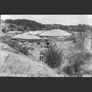 Views of the circus Big-Top and the entire Tent-City. Trimble Bottom Robbins Bros. Circus