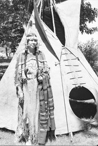 Princess in front of tepee Mothers dress on - Soured on the World